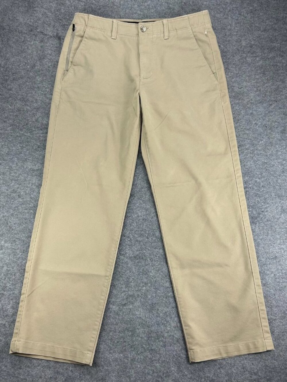 Eddie Bauer Tech Chino Pants Mens 35x32 Beige StormRepel UPF-50+ Two-Way Stretch